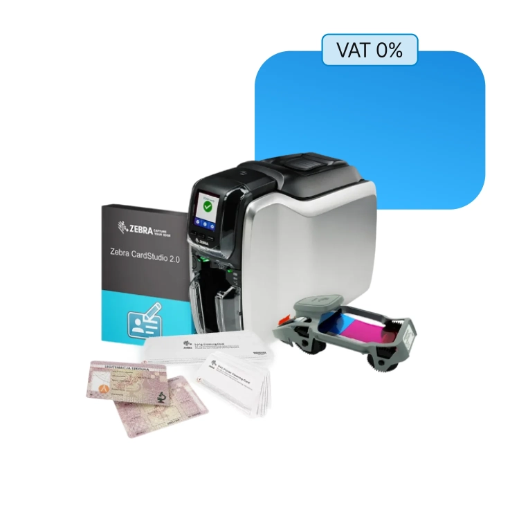 KOMPLETNY ZESTAW STARTOWY DO WYDRUKU E-LEGITYMACJI SZKOLNYCH ZEBRA VAT 0%.webp